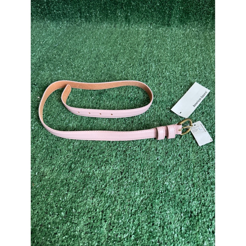 American Apparel Mauve Pink Skinny Feathered Edge Leather Belt